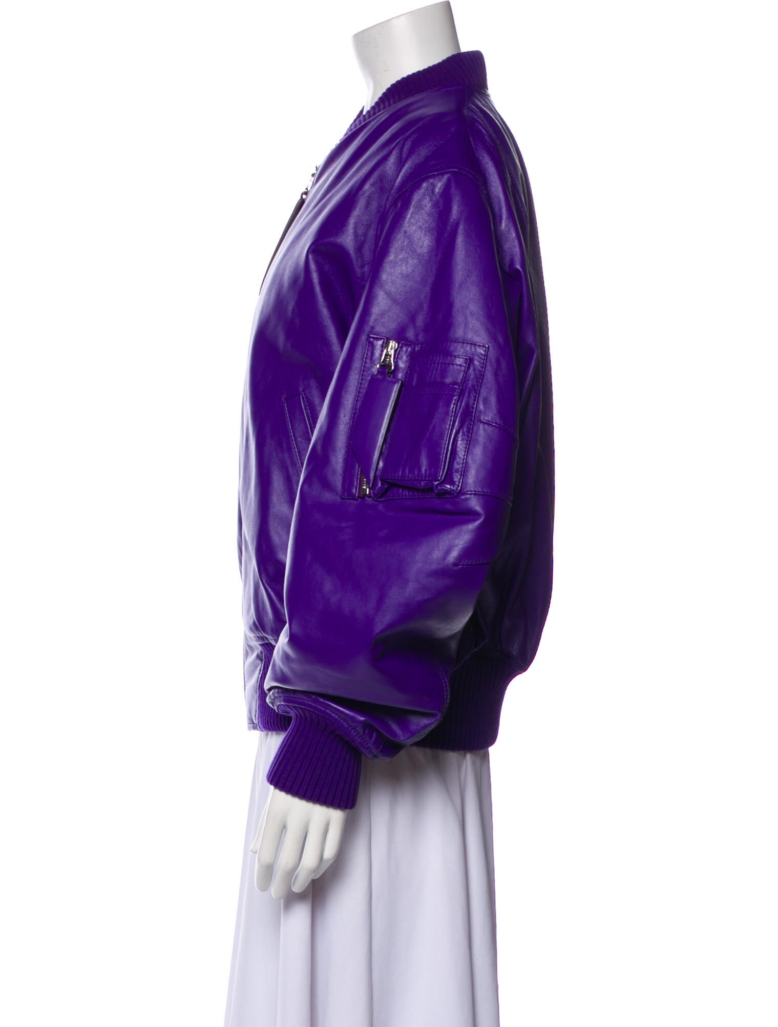 Attico Leather Bomber Jacket