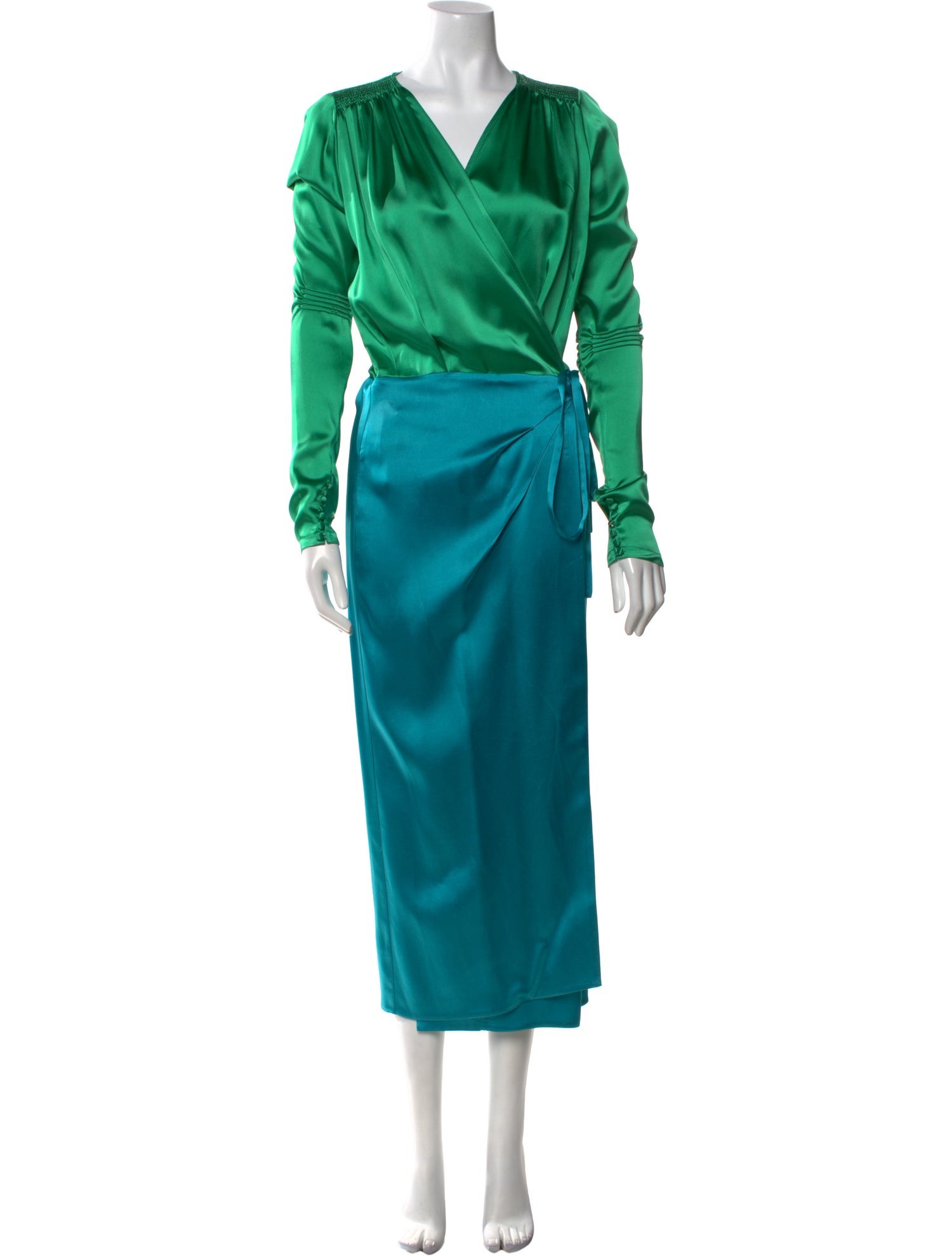 Attico Satin Long Dress