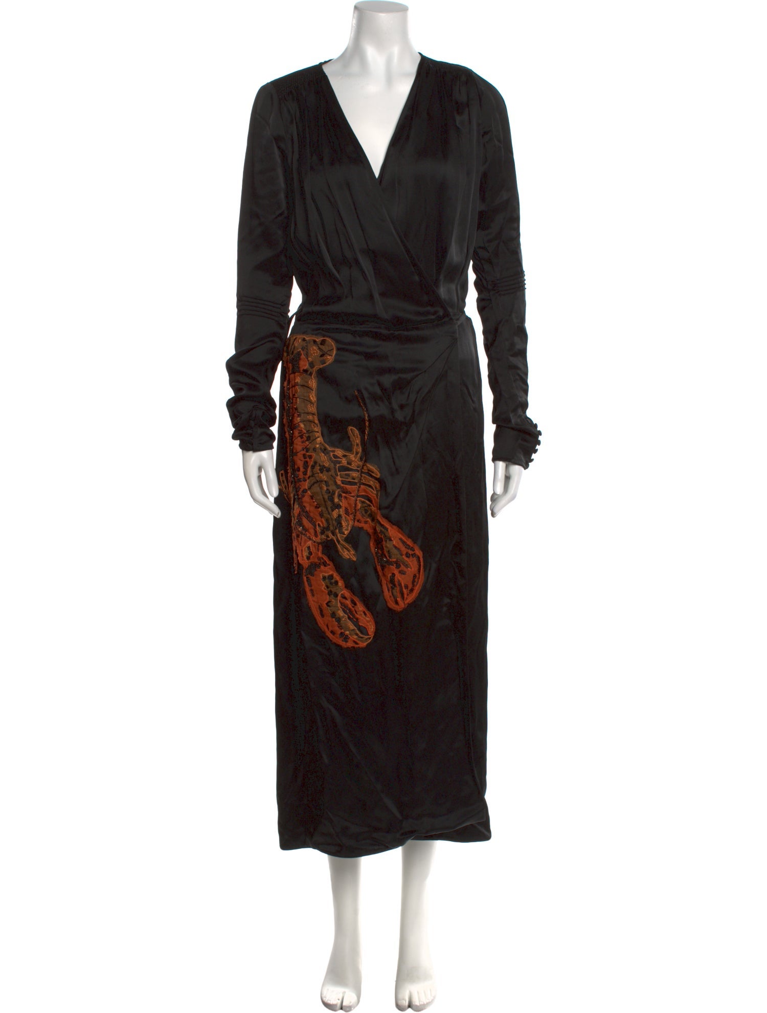 Attico V-Neck Midi Length Dress