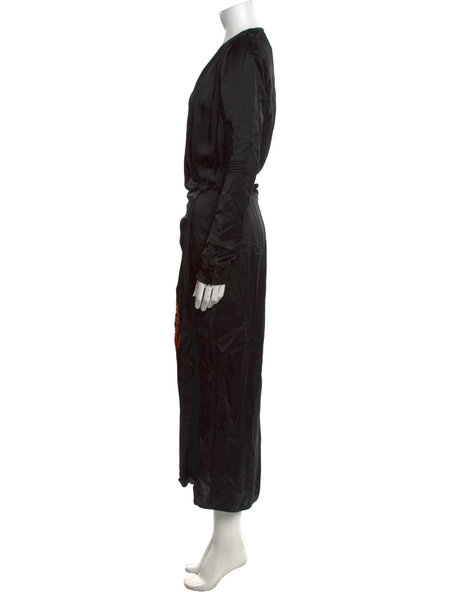 Attico V-Neck Midi Length Dress