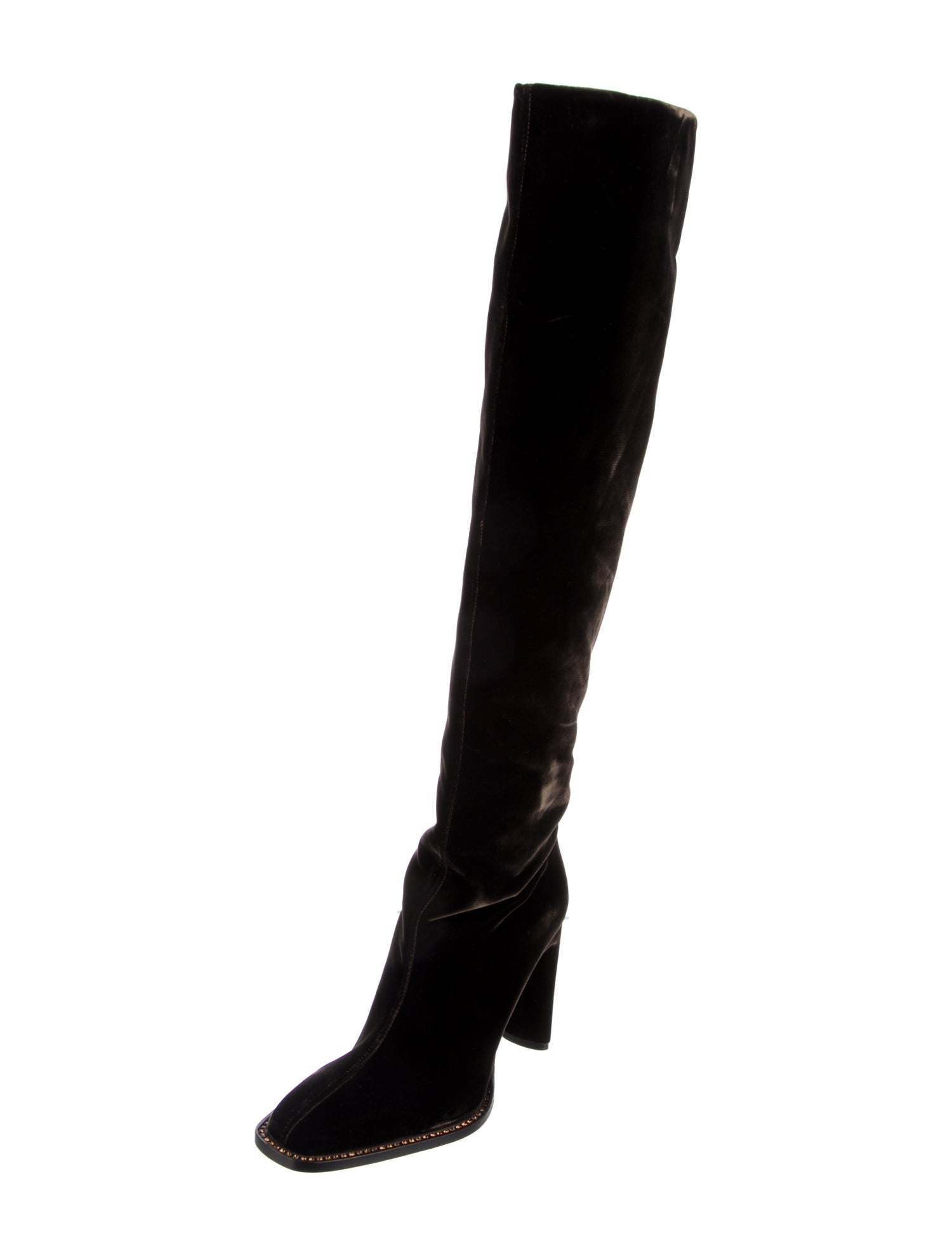 Tamara Mellon Velvet Crystal Embellishments Boots