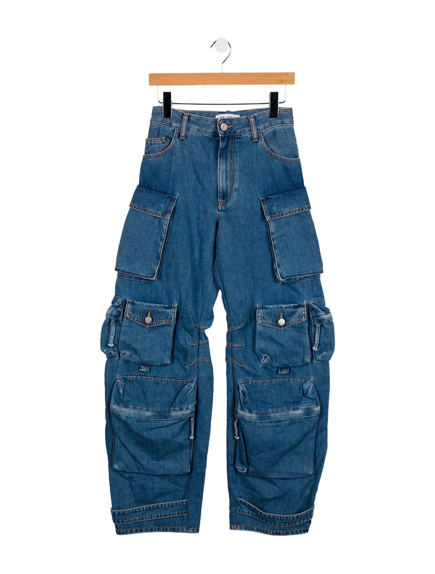 Attico Mid-Rise Straight Leg Jeans