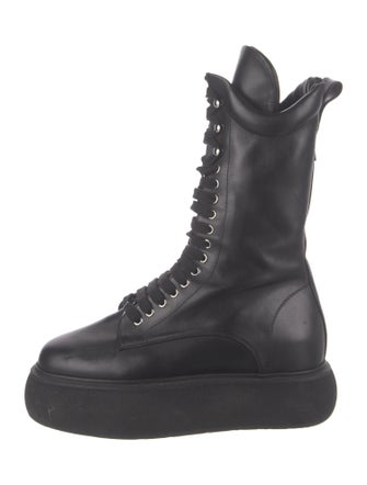 Attico Leather Combat Boots