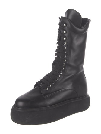 Attico Leather Combat Boots
