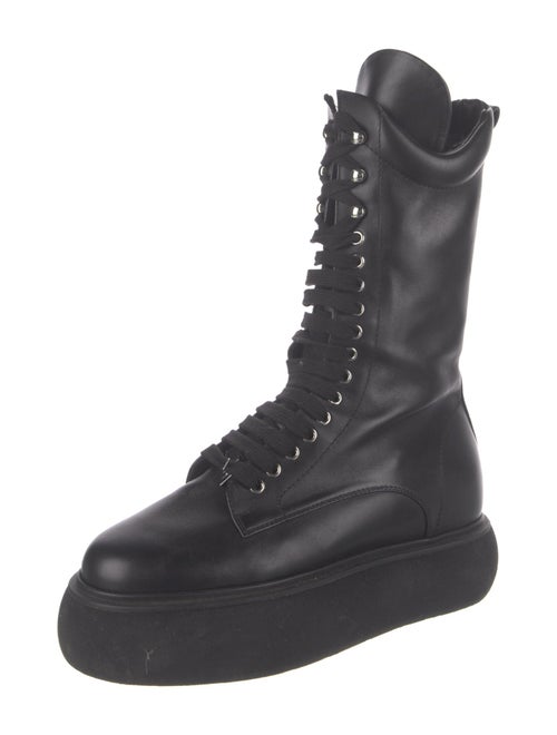 Attico Leather Combat Boots