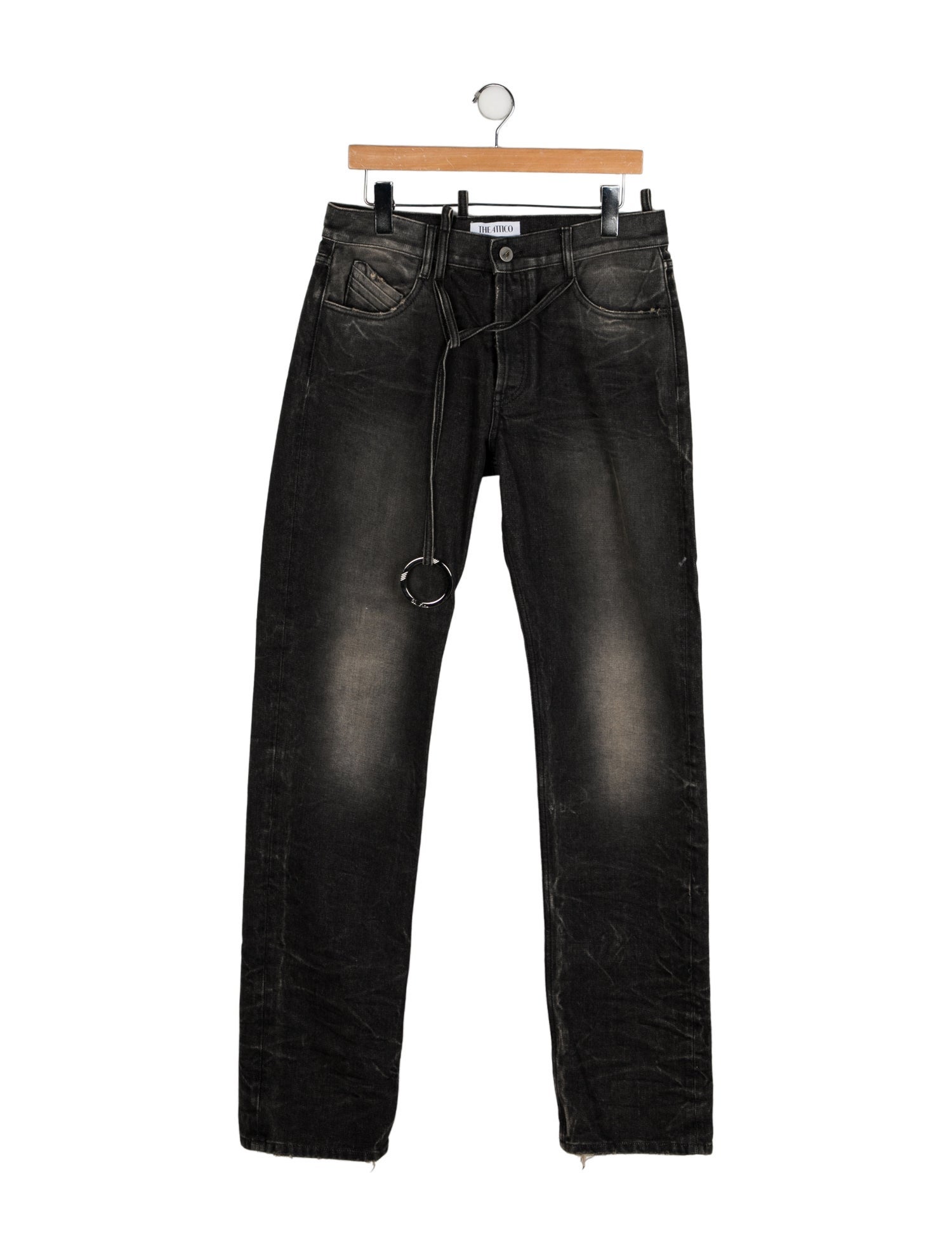 Attico Mid-Rise Straight Leg Jeans