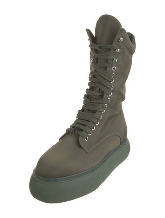 Attico Nylon Colorblock Pattern Combat Boots