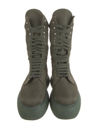 Attico Nylon Colorblock Pattern Combat Boots