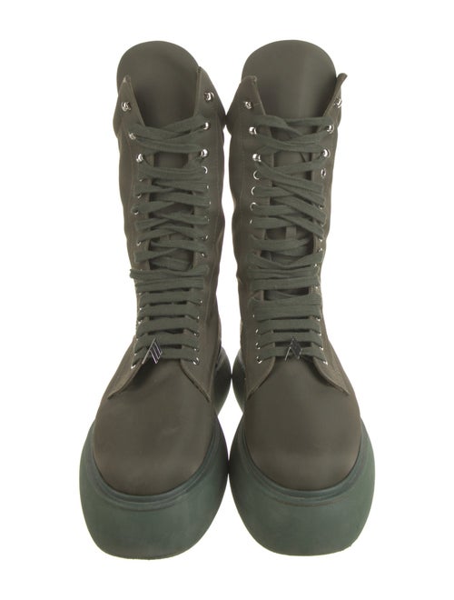 Attico Nylon Colorblock Pattern Combat Boots