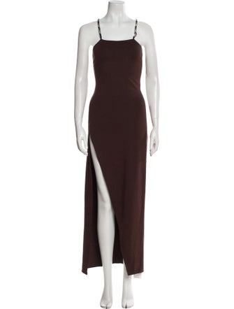 Attico Square Neckline Long Dress