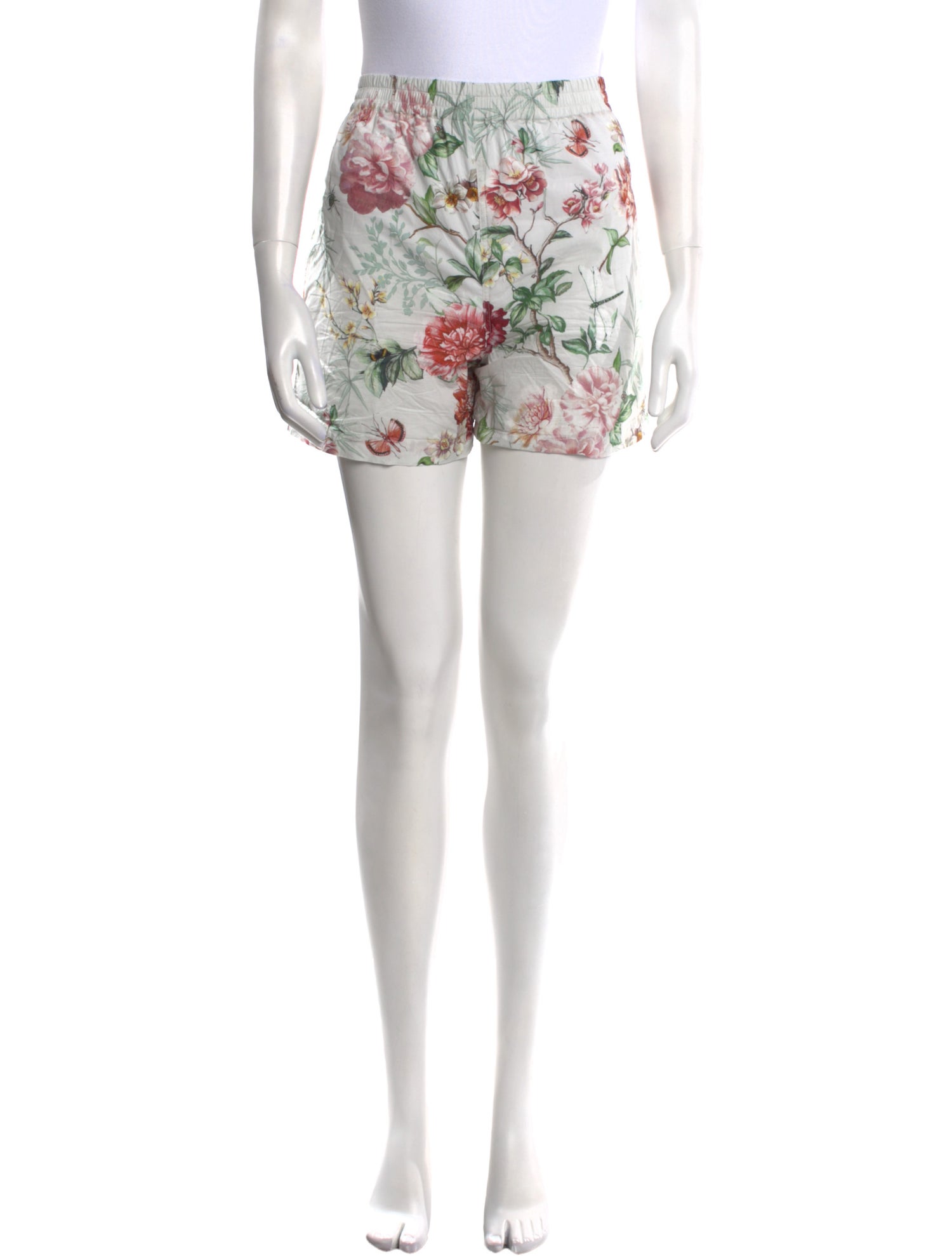 Attico Floral Print Mini Shorts