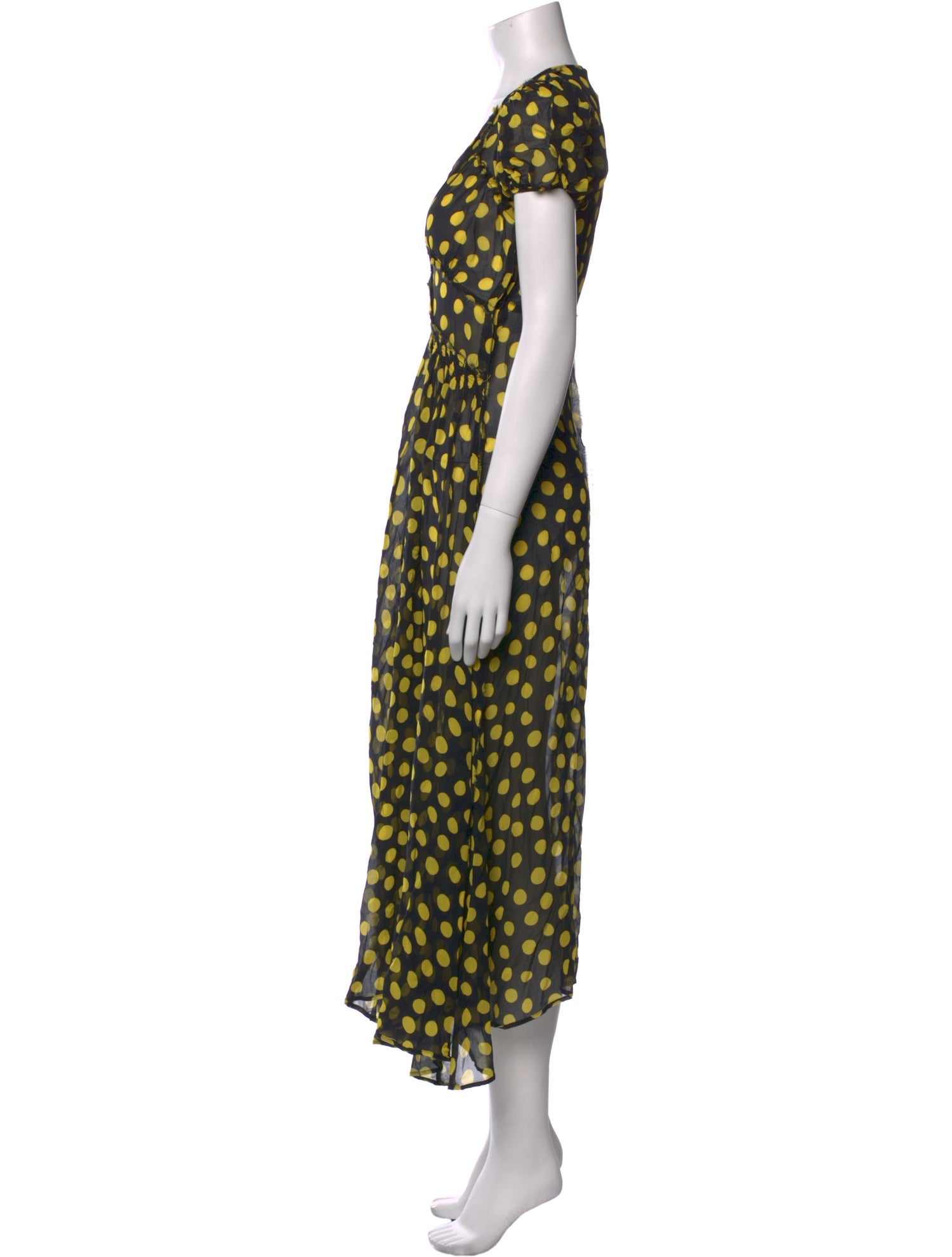 Attico Polka Dot Print Long Dress