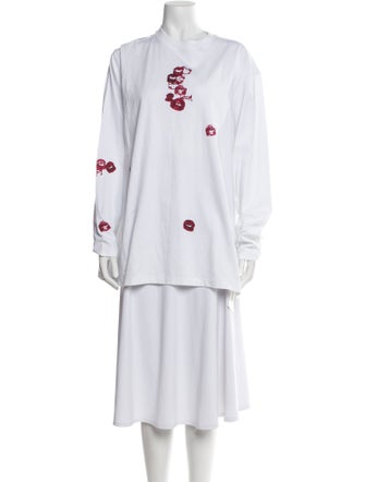 Attico Graphic Print Mock Neck Tunic