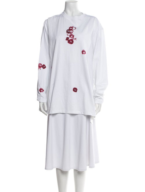 Attico Graphic Print Mock Neck Tunic