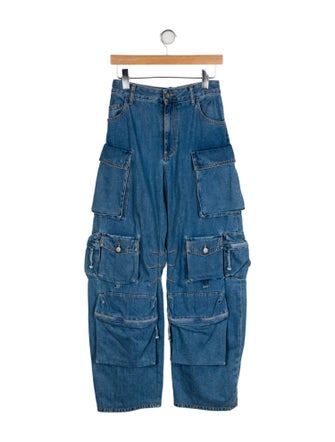Attico High-Rise Wide Leg Jeans