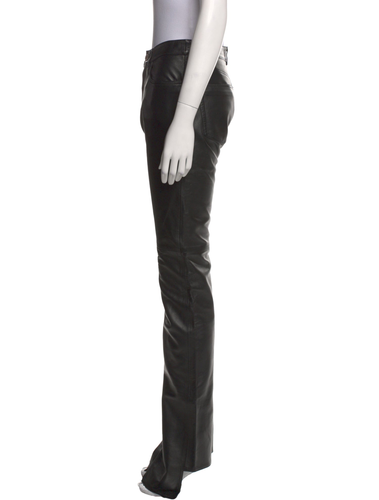 Attico Leather Skinny Leg Pants