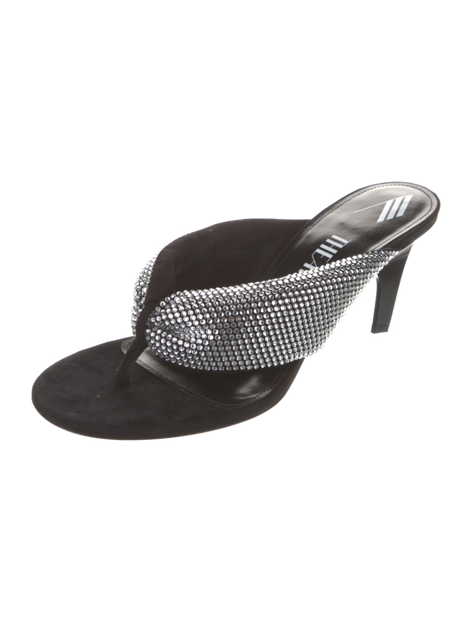 Attico Suede Crystal Embellishments Slides w/ Tags