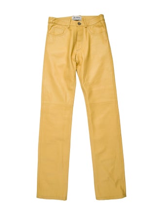 Attico Lamb Leather Straight Leg Pants