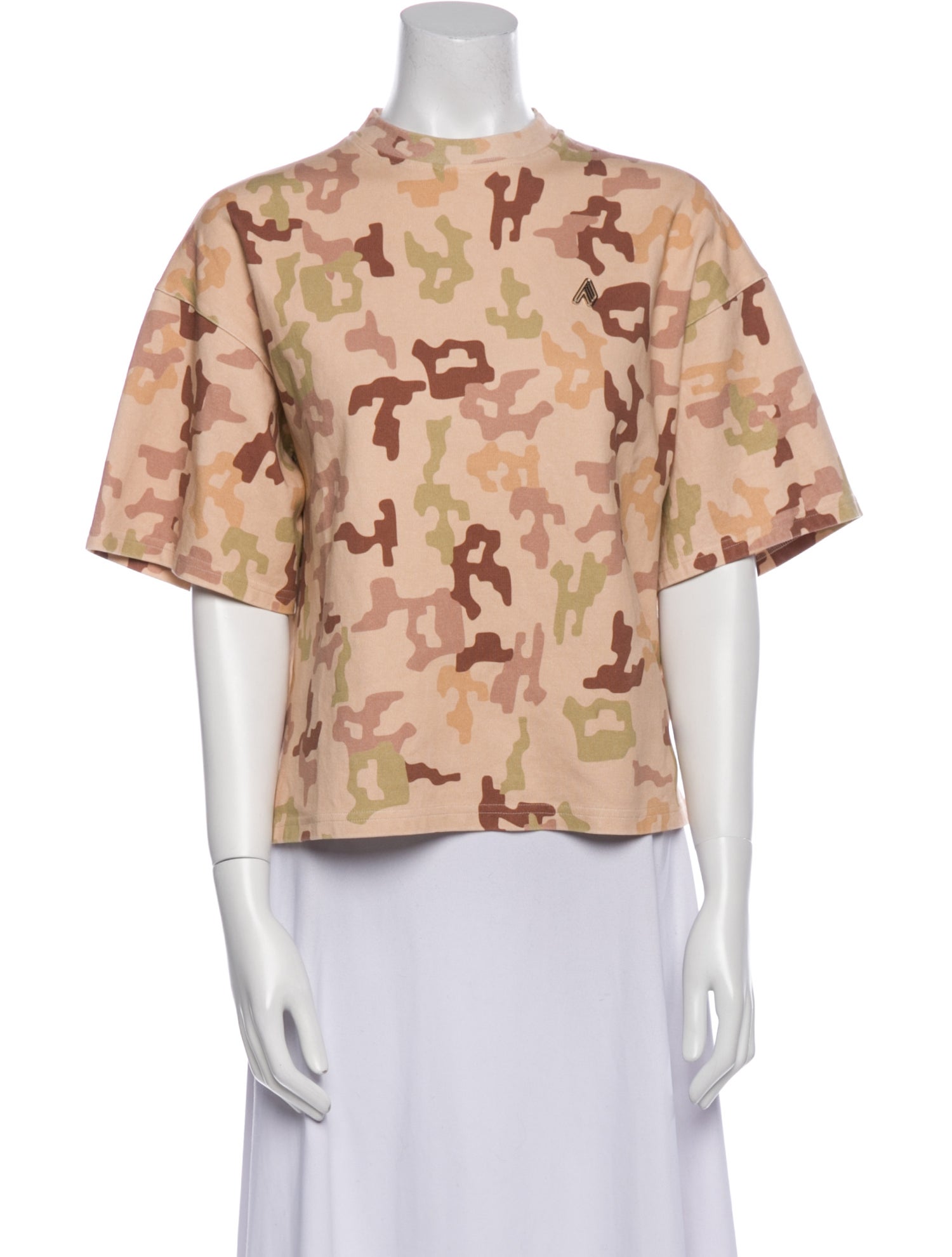 Attico Floral Print Crew Neck Blouse