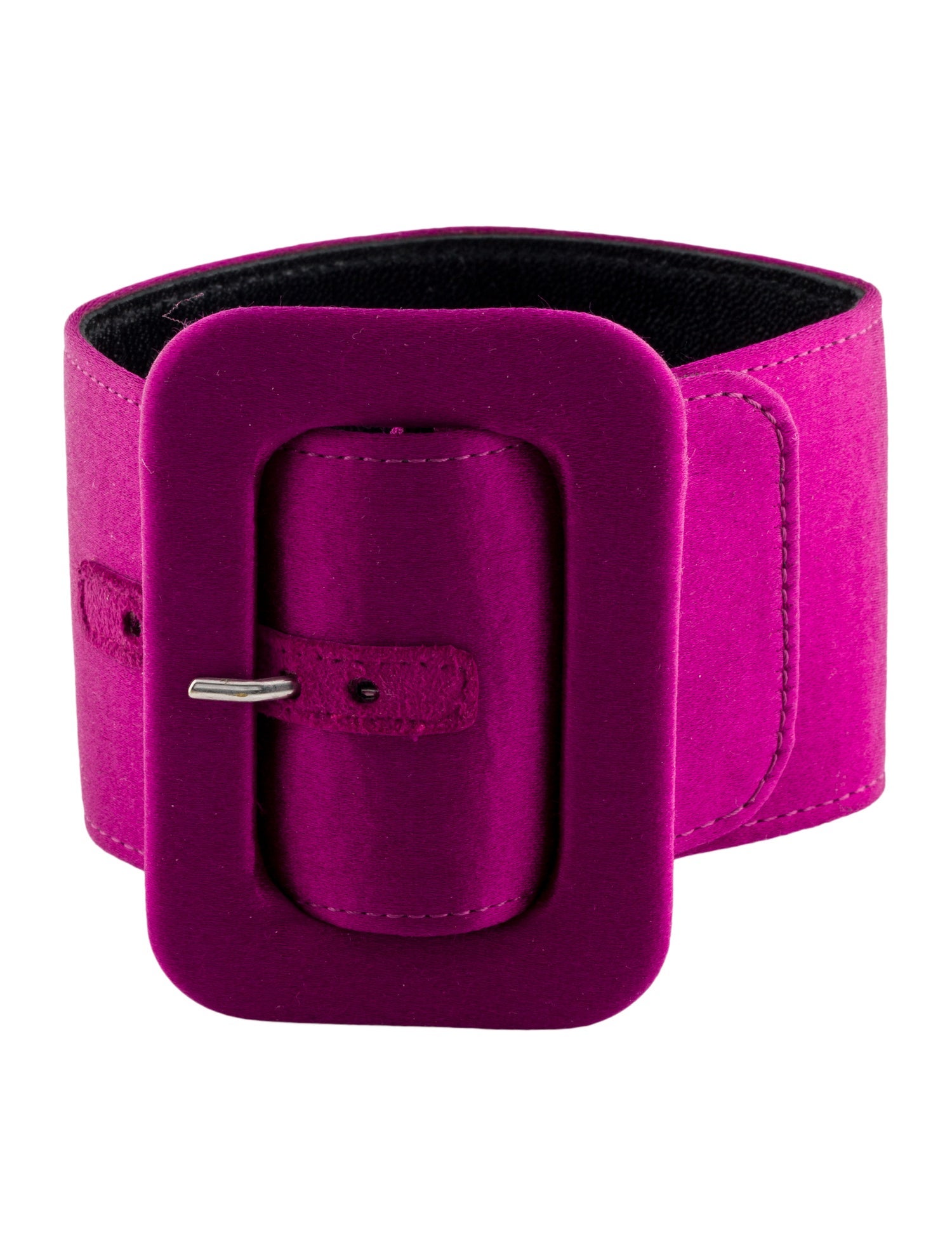 Attico Leather & Satin Buckle Ankle Bracelet