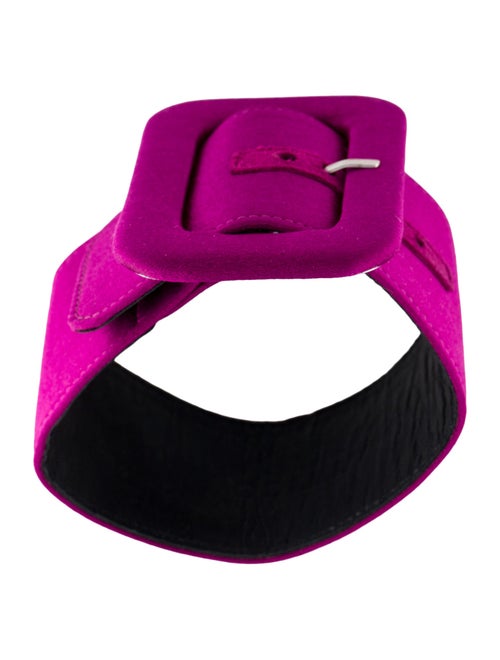 Attico Leather & Satin Buckle Ankle Bracelet