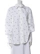 Attico Printed Long Sleeve Button-Up Top