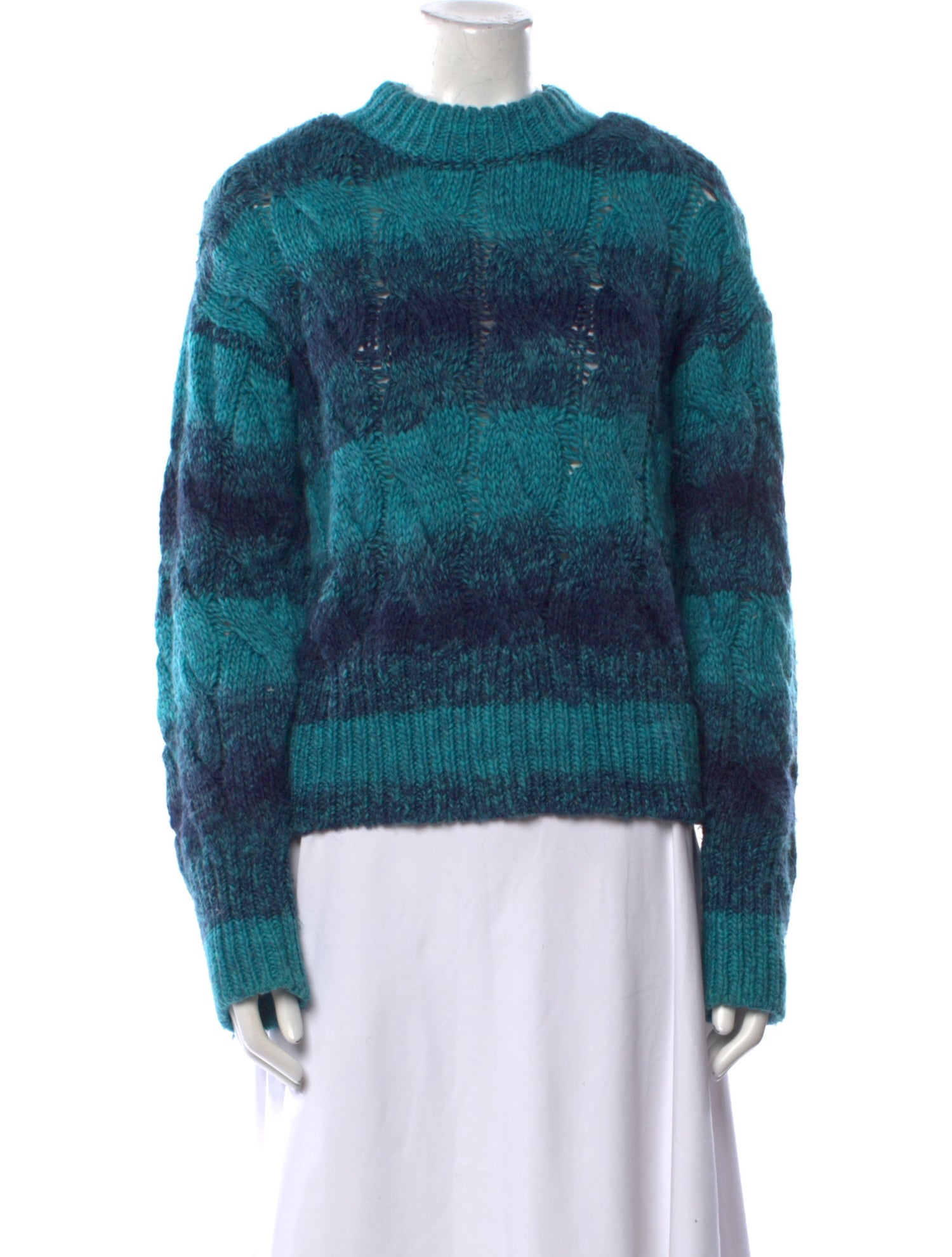 Attico Striped Mock Neck Sweater