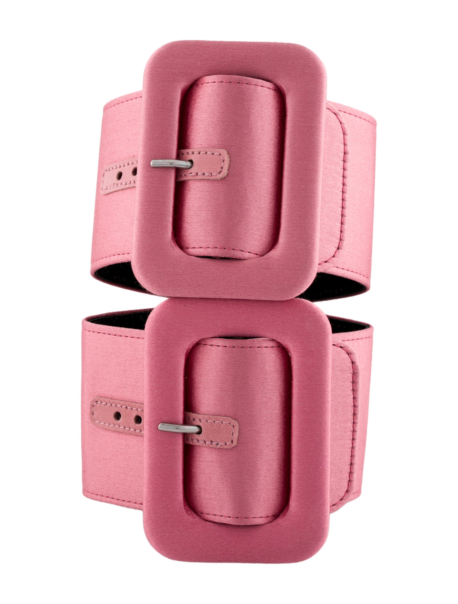 Attico Leather & Satin Buckle Ankle Set