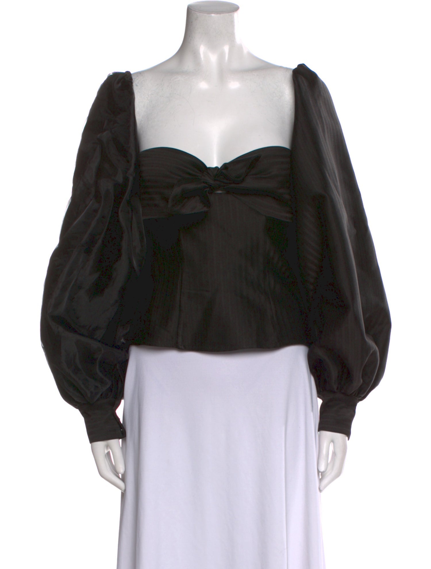 Attico Square Neckline Long Sleeve Blouse