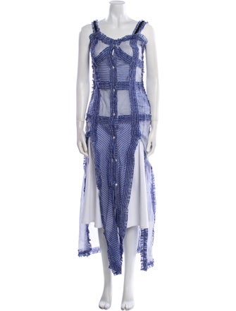 Attico Printed Scoop Neck Tunic