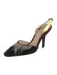 Attico Velvet Crystal Embellishments Slingback Pumps