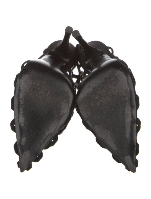 Attico Suede Crystal Embellishments Slingback Pumps