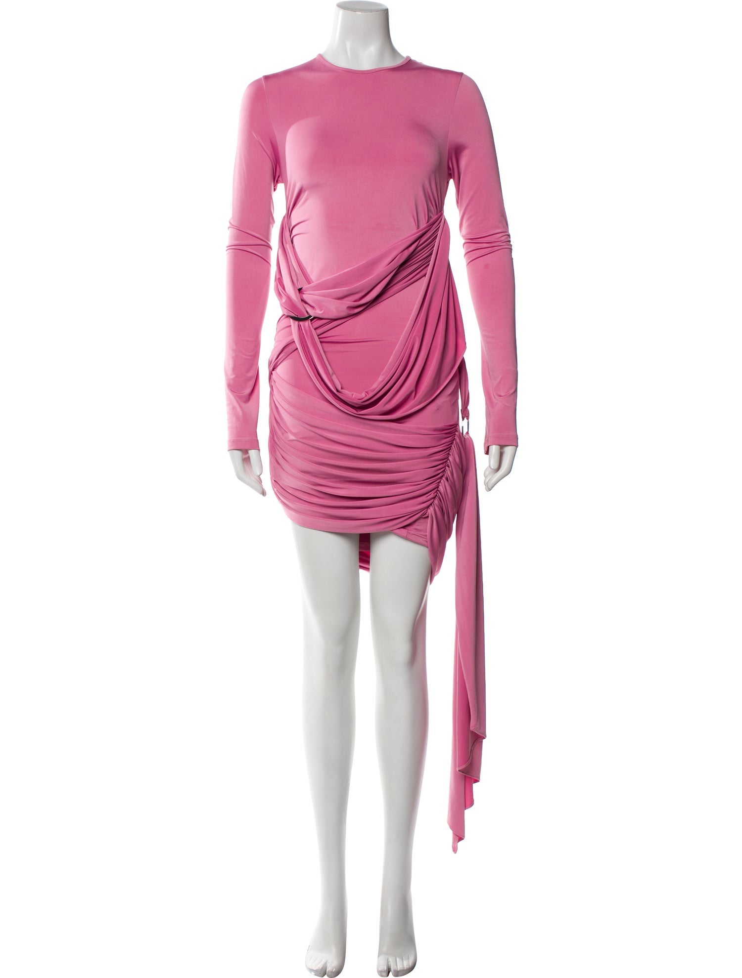 Attico Crew Neck Knee-Length Dress