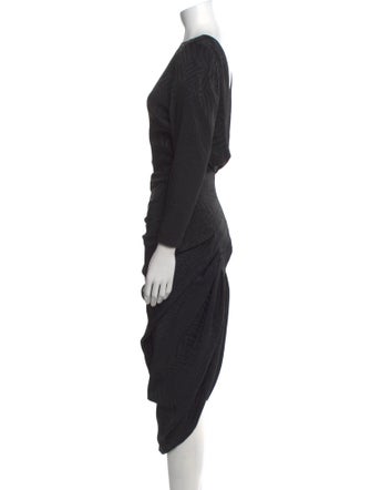 Attico Bateau Neckline Long Dress