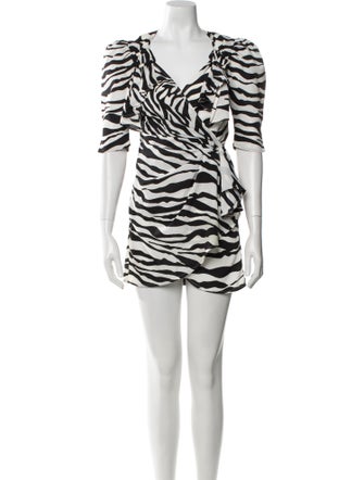 Attico Animal Print Mini Dress