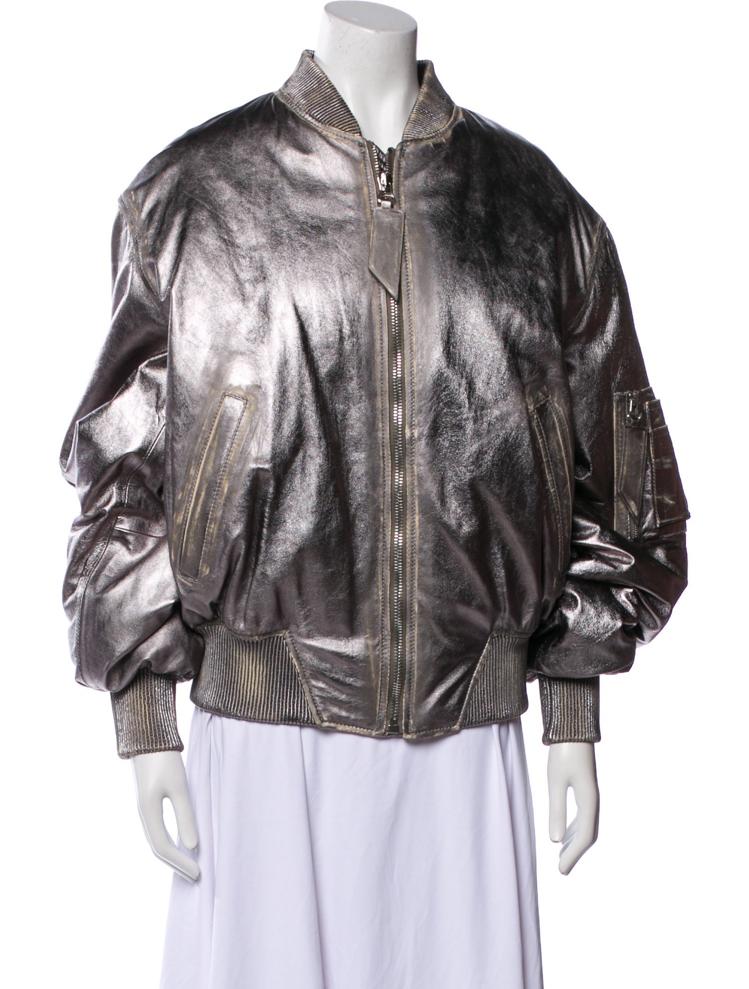 Attico Leather Bomber Jacket w/ Tags