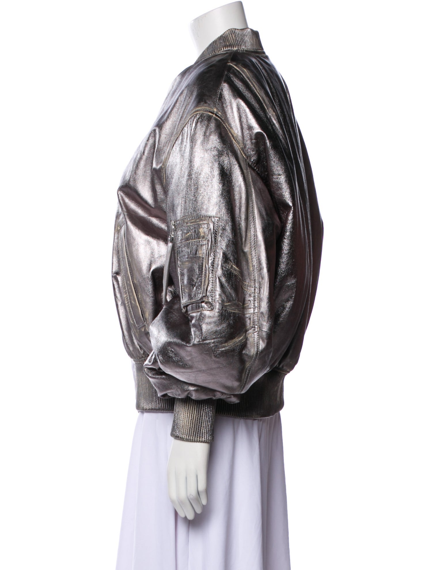 Attico Leather Bomber Jacket w/ Tags