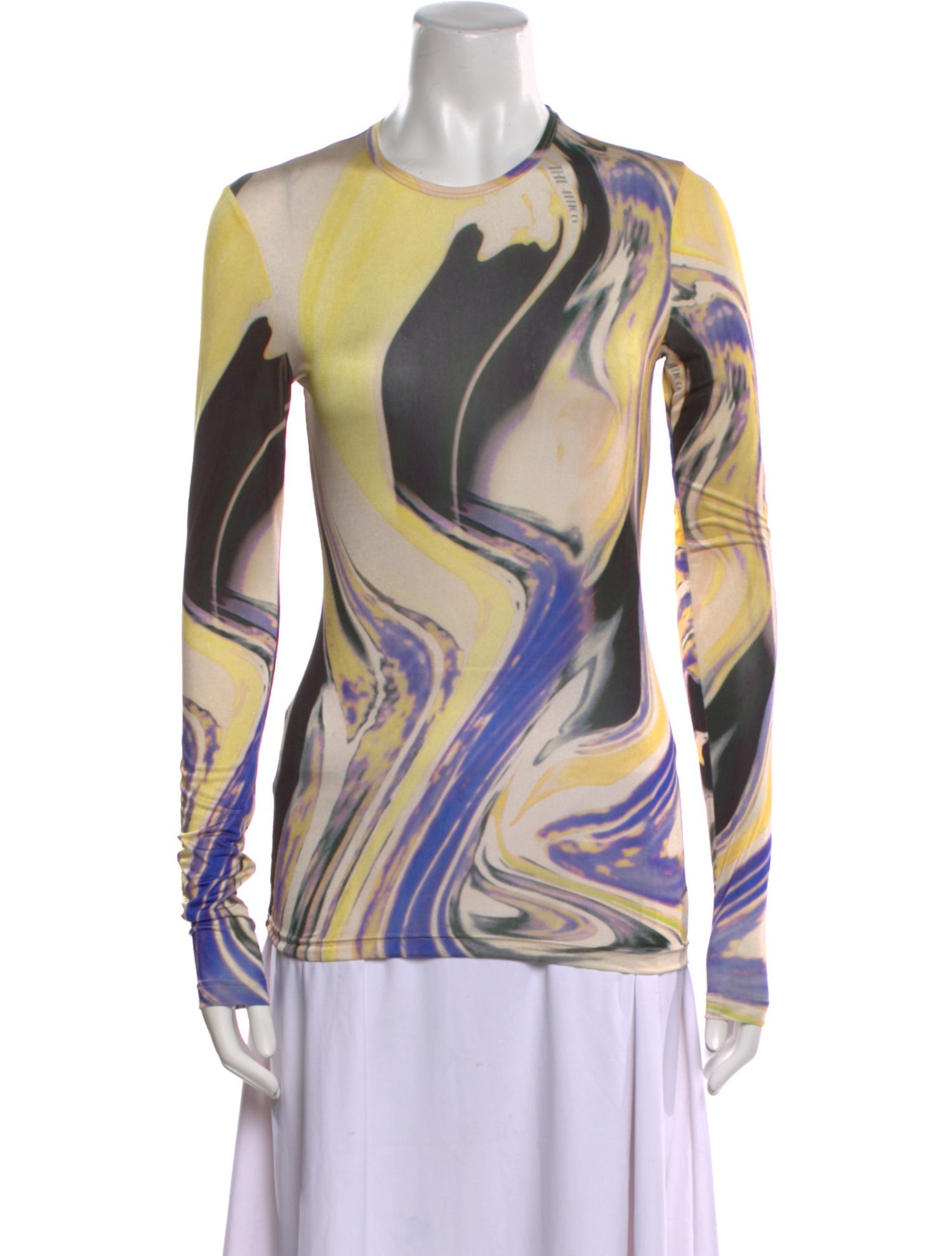 Attico Printed Crew Neck Tunic