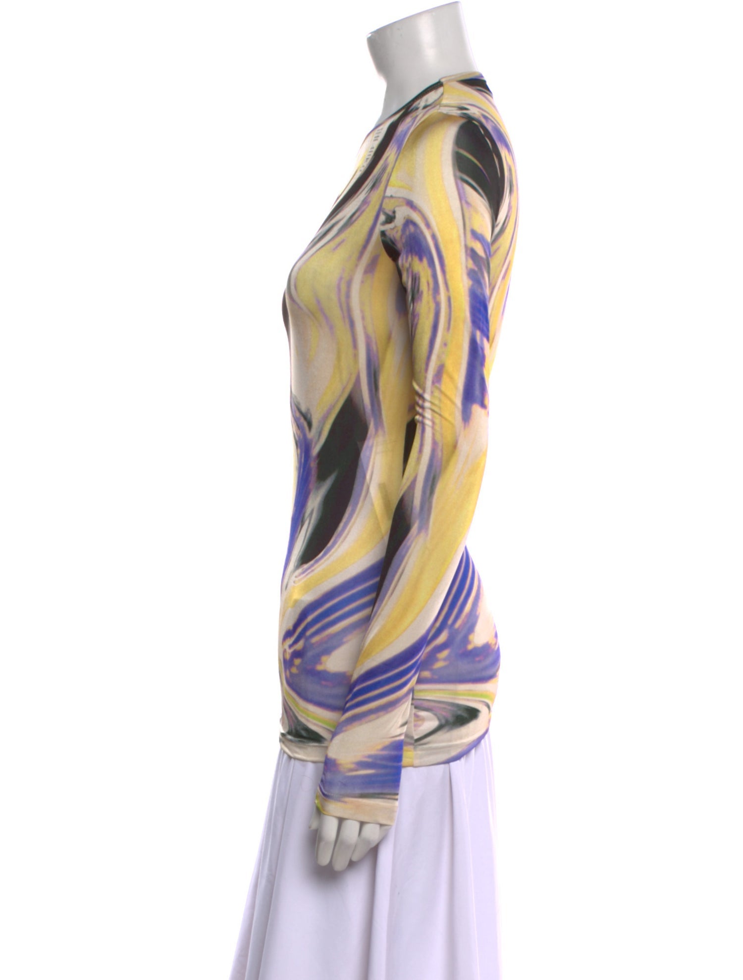 Attico Printed Crew Neck Tunic