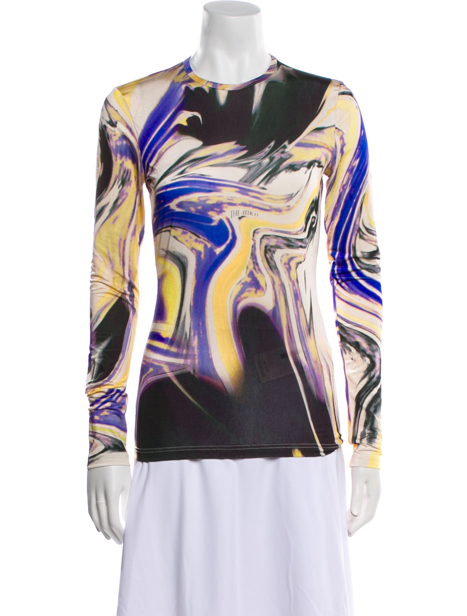 Attico Printed Crew Neck Top