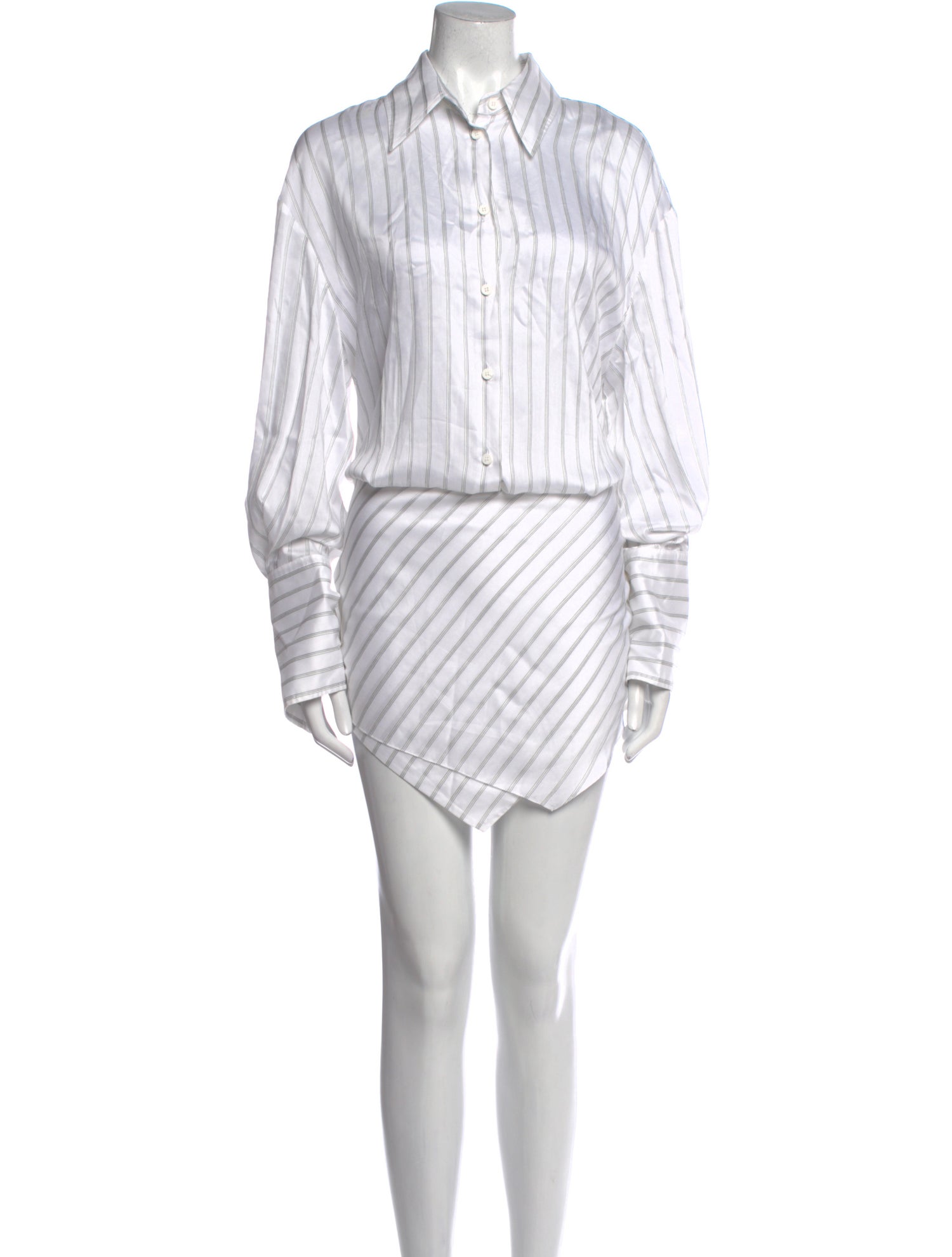 Attico Striped Knee-Length Dress