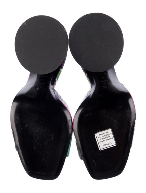 Attico Embossed Leather Animal Print Slides