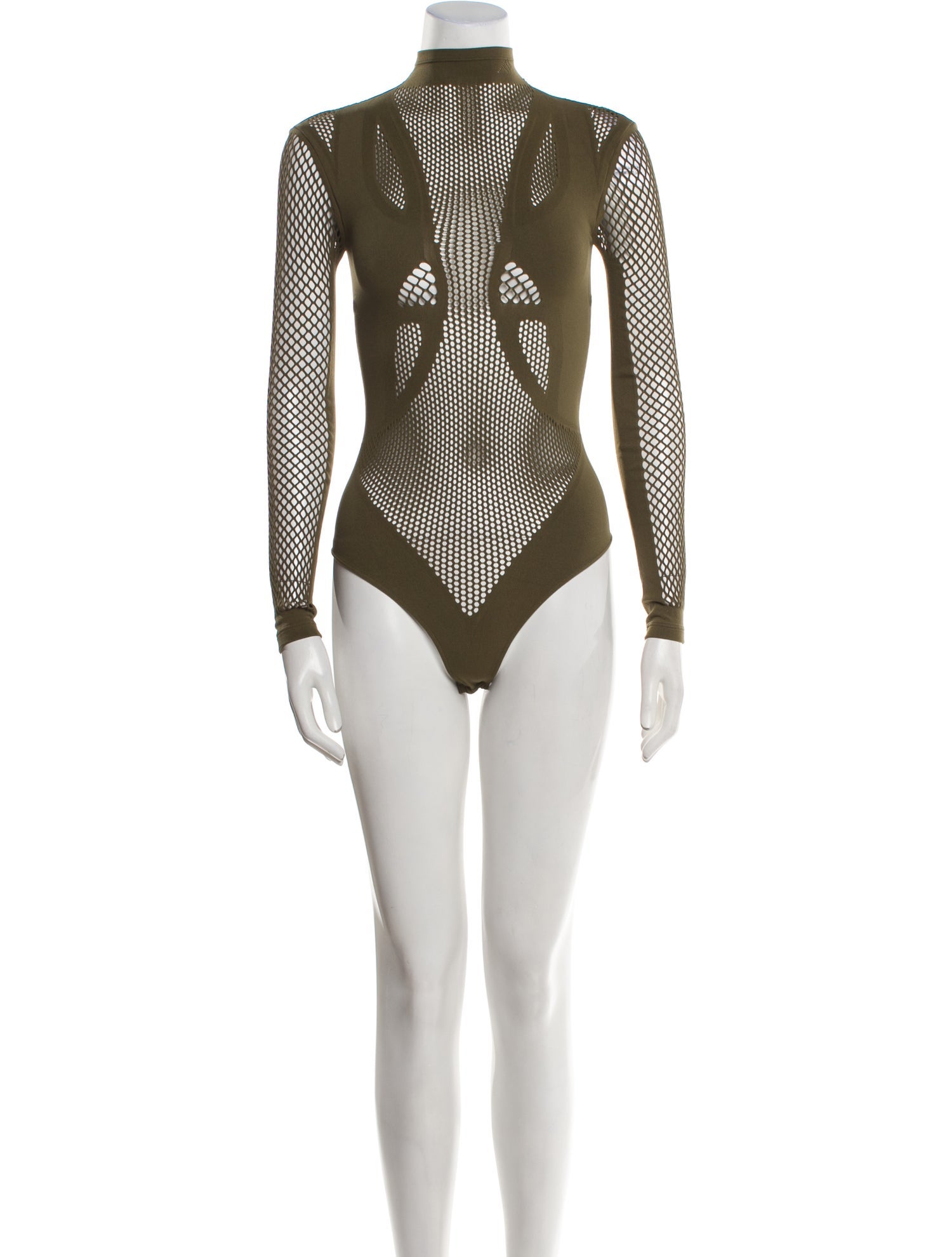 Attico Mock Neck Long Sleeve Bodysuit