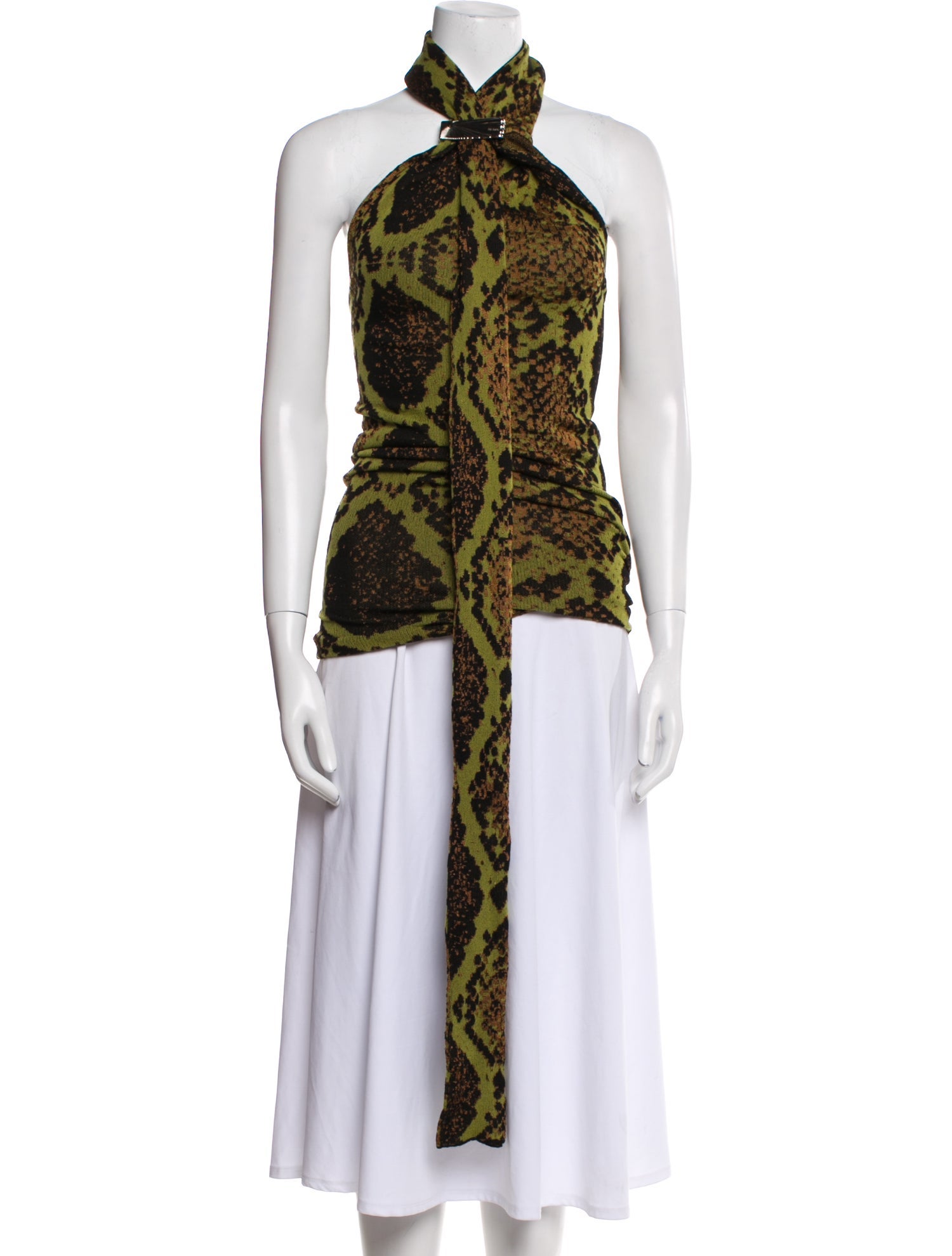 Attico Animal Print Halterneck Top