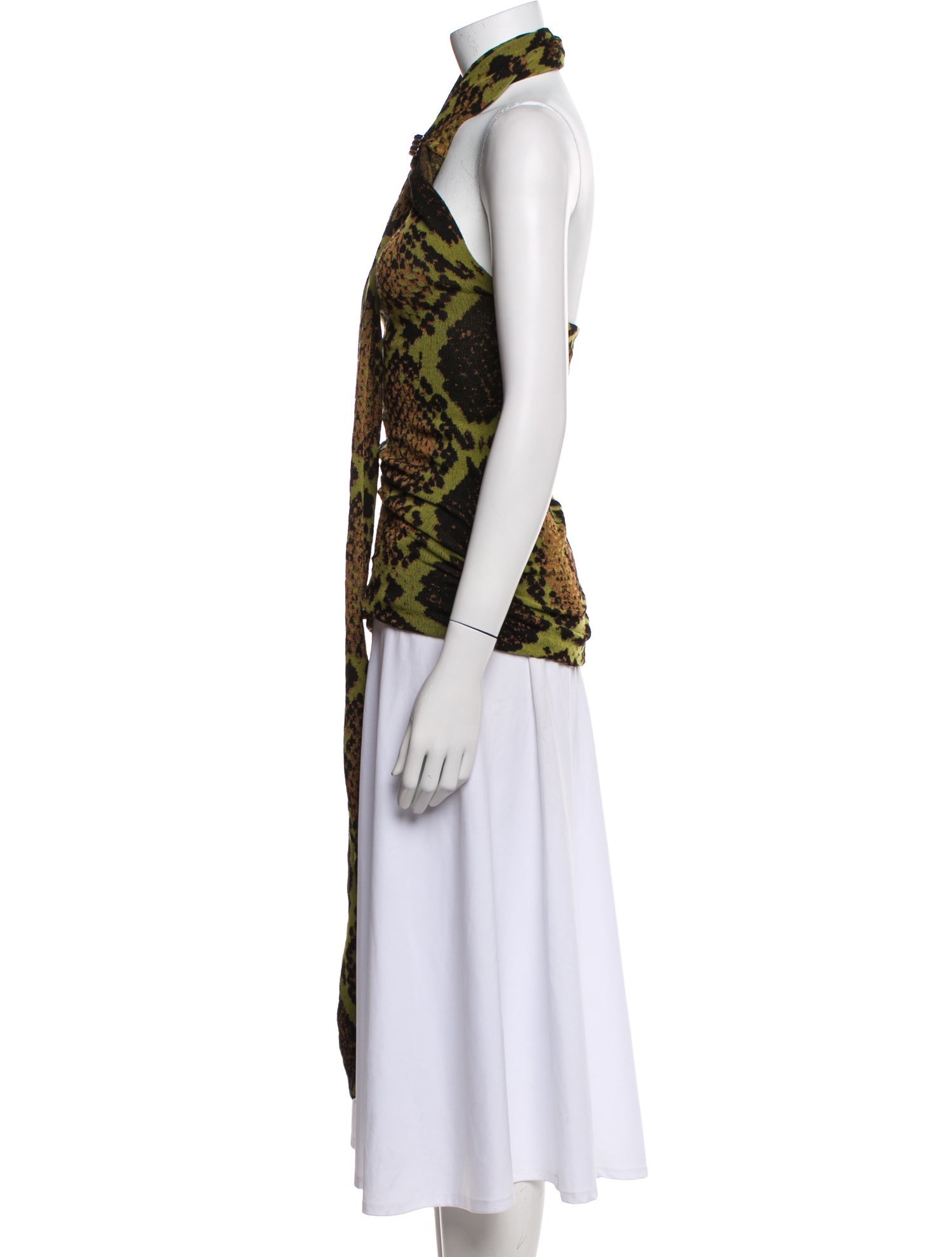 Attico Animal Print Halterneck Top