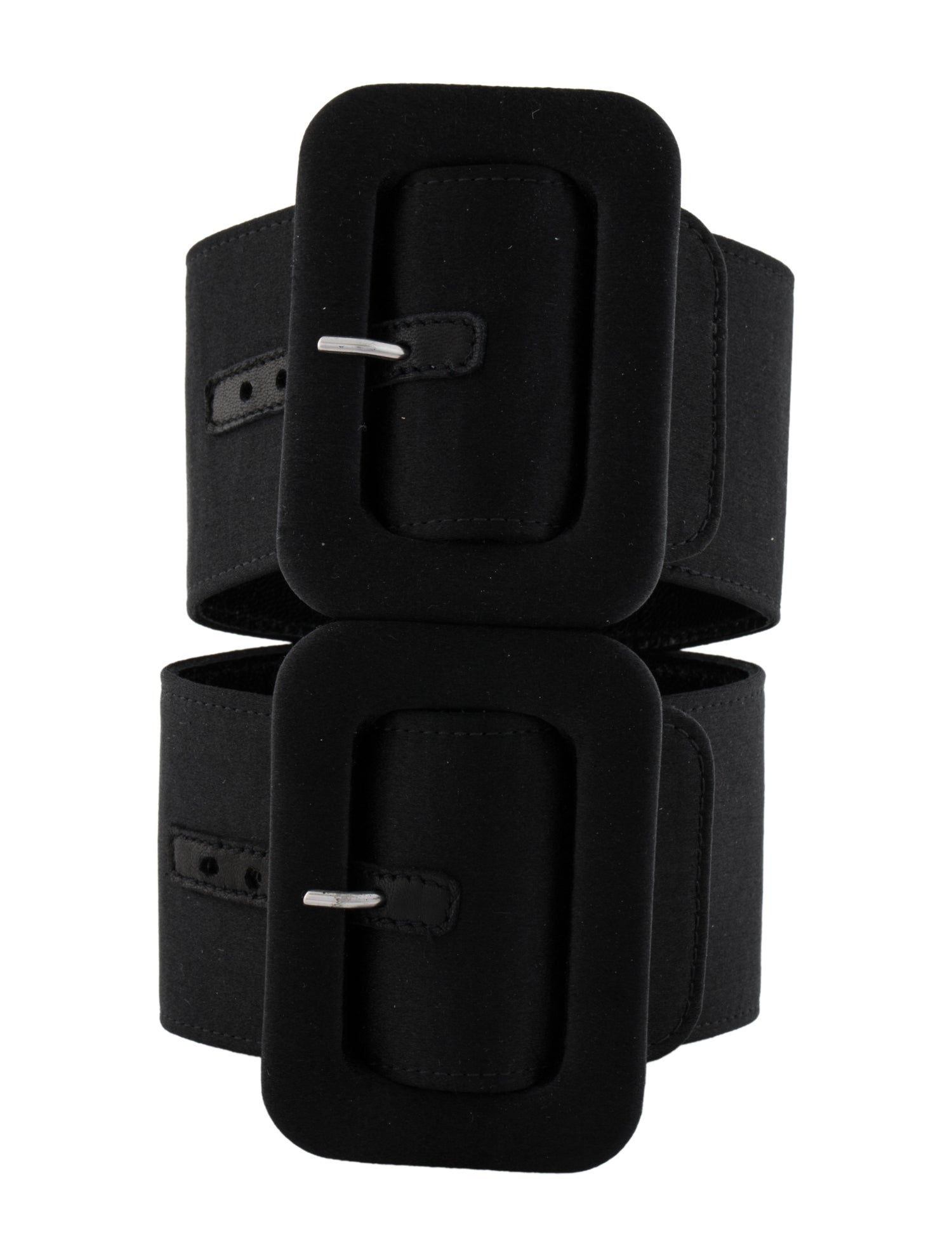 Attico Leather & Satin Buckle Ankle Set