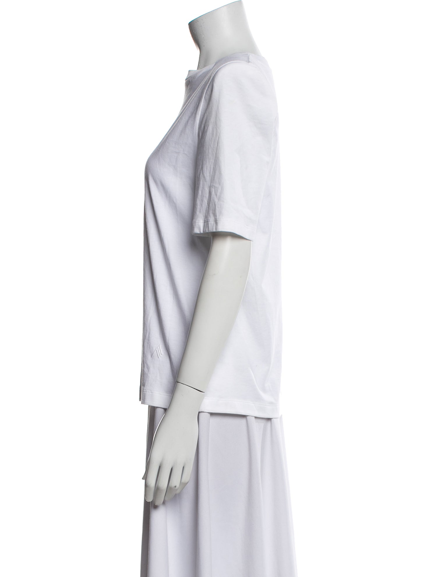 Attico Bateau Neckline Short Sleeve T-Shirt