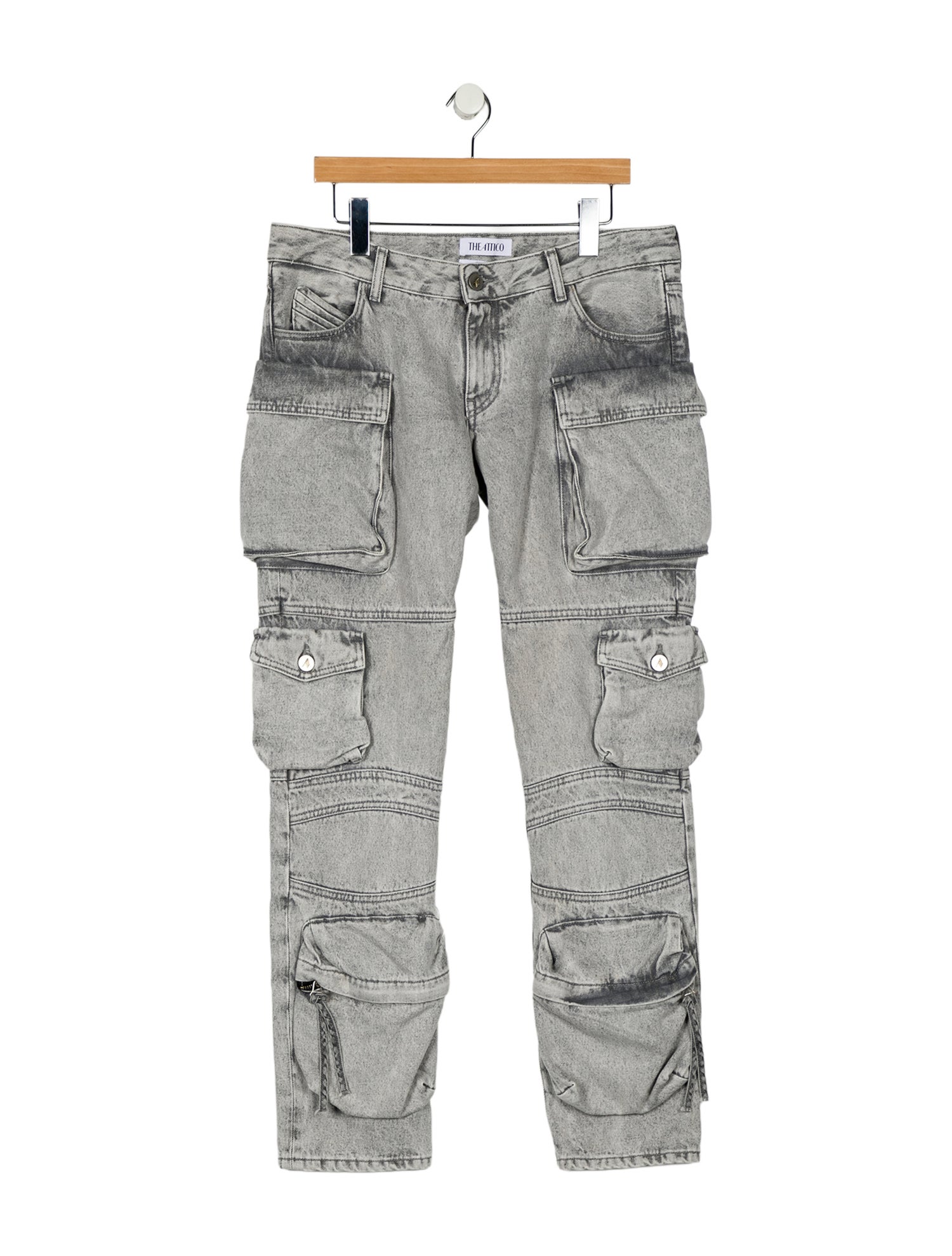 Attico Mid-Rise Straight Leg Jeans
