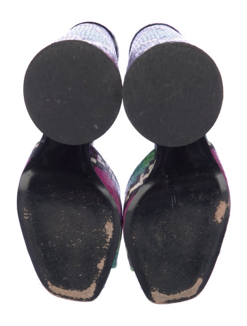 Attico Embossed Leather Animal Print Slides