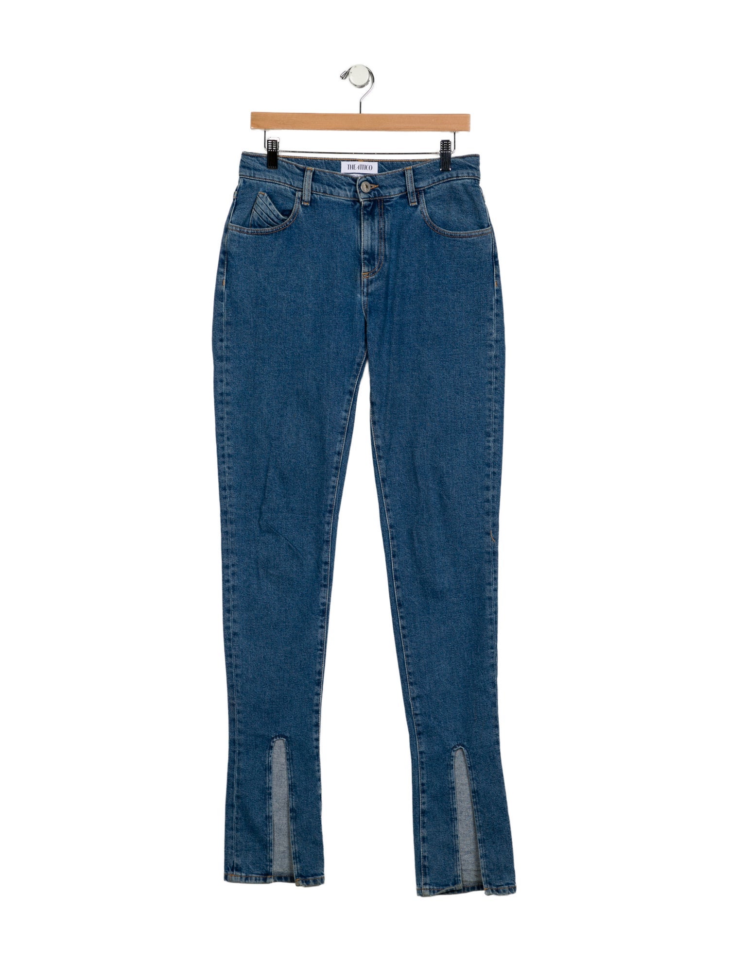 Attico Mid-Rise Straight Leg Jeans
